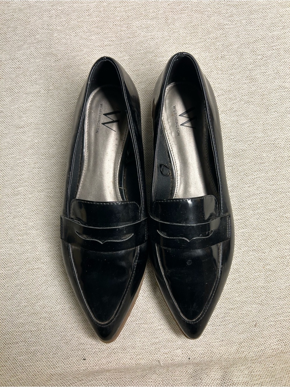 Worthington Black Patent Pointed Loafers